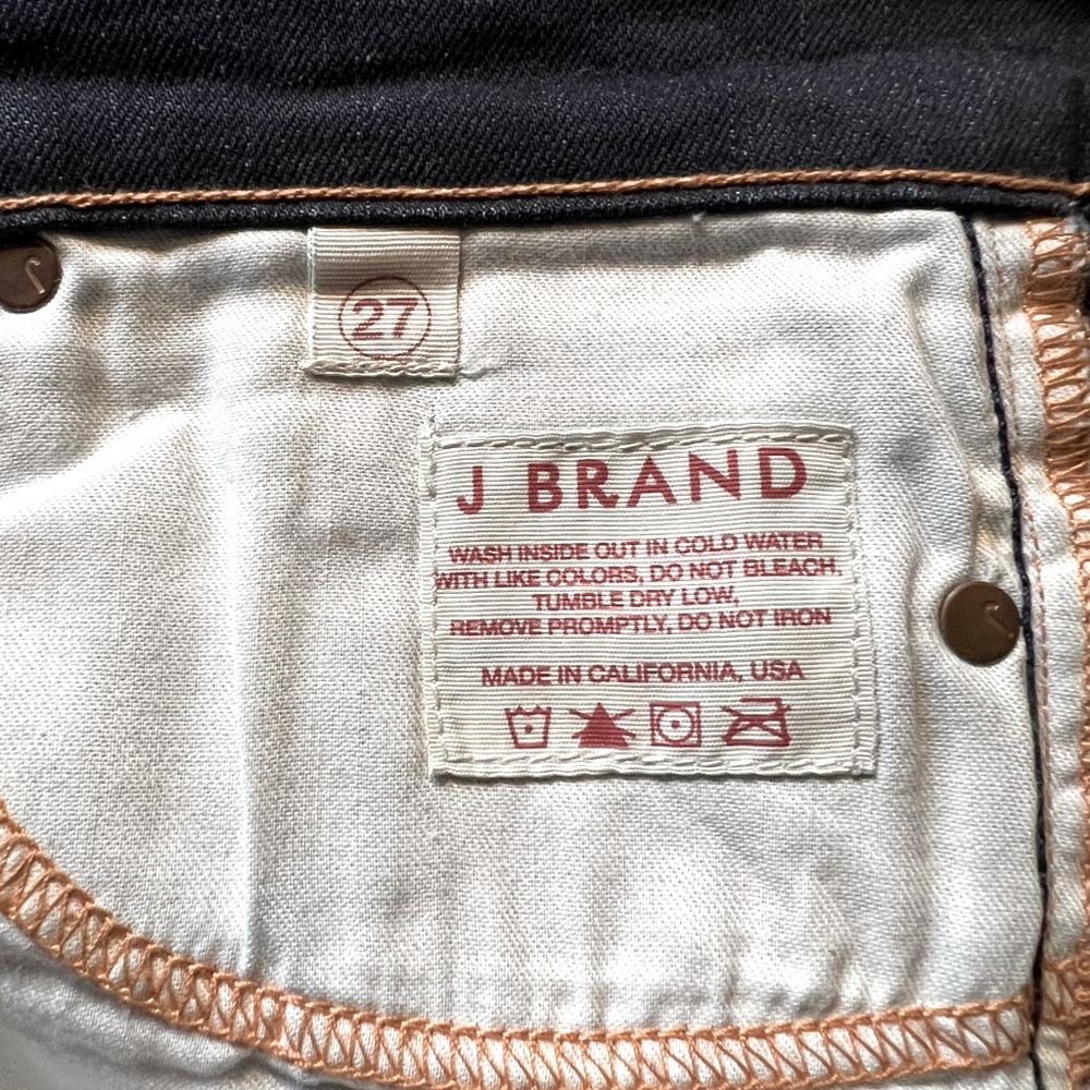 J Brand “The Pencil Leg” Skinny, Dark Wash Jeans, 912 in Ink, Size 27 - Long - Picture 4 of 7